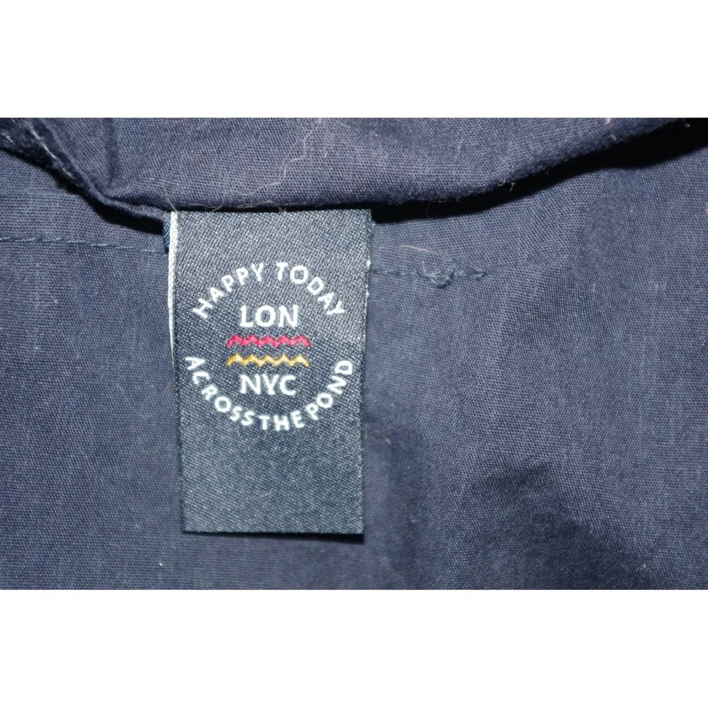 Across the Pond Boys Small Navy Blue Textured Short‎ Sleeve Button Down Shirt